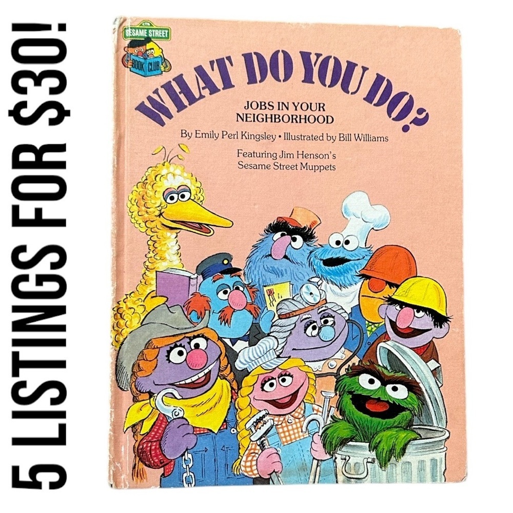 Vintage Sesame Street 'What Do You Do?' vintage children’s Kids Book